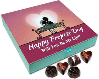 

Chocholik Propose Day Gift Box - Happy Propose Day, Will You Be My Life Chocolate Box - 9pc Truffles(108 g)