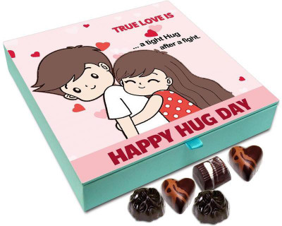 

Chocholik Hug Day Gift Box - True Love Is A Tight Hug After A Fight Chocolate Box - 9pc Truffles(108 g)