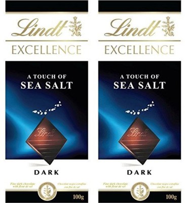 

Lindt Excellence Sea Salt Touch Chocolate 100 Grams (Pack of 2) – Imported; Premium Quality. Bars(Pack of 2, 200)