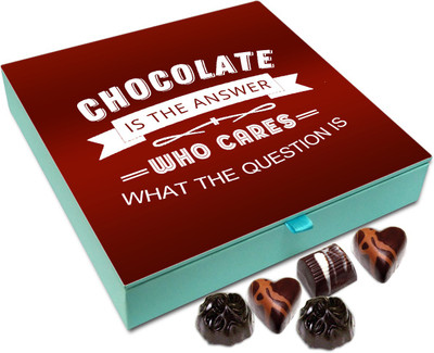 

Chocholik Chocolate Day Gift Box - Chocolate Is The Answer Who Cares What The Question Is - Chocolate Box - 9pc Truffles(108 g)