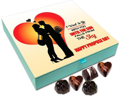 

Chocholik Propose Day Gift Box - I Want To Be With You Until The Sun Falls from The Sky Chocolate Box - 9pc Truffles(108 g)