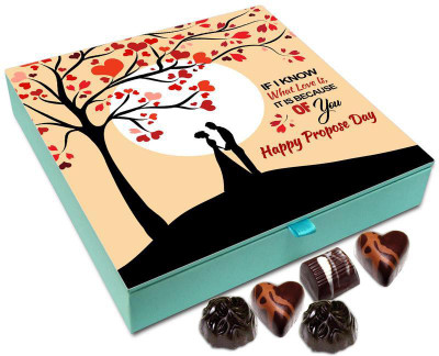 

Chocholik Propose Day Gift Box - If I Know What Love Is It Is Because Of You, Happy propose Day Chocolate Box - 9pc Truffles(108 g)