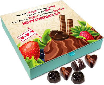 

Chocholik Chocolate Day Gift Box - I Am The Luckiest To have You My Love Happy Chocolate Day - Chocolate Box - 9pc Truffles(108 g)