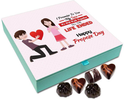 

Chocholik Propose Day Gift Box - I Promise To You That We Will Walk Together Till The End Chocolate Box - 9pc Truffles(108 g)