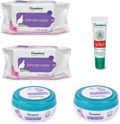 

Himalaya Intimate Wipes, Lip Balm, Soothing Body Butter(Set of 5)