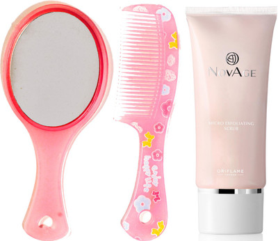 

Oriflame Sweden NovAge Smoothing Exfoliating Scrub 100ml (32645) With Mirror Comb Set(Set of 3)