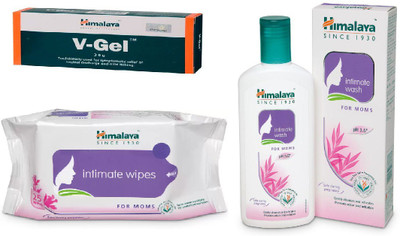 Himalaya Intimate Wipes, V-Gel, Intimate Wash(Set of 3)