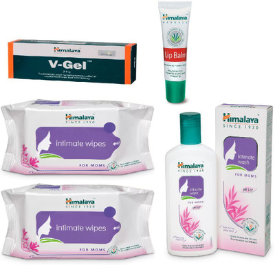 Himalaya V-Gel, Lip Balm, Intimate Wipes, Intimate Wash(Set of 5)