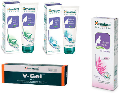 

Himalaya Anti Rash Cream, Nipple Care Butter, V-Gel, Intimate Wash(Set of 4)