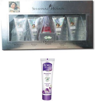 

Shahnaz Husain Diamond plus facial kit 55 g and Boroplus Antiseptic Cream (Set of 2)(Set of 2)