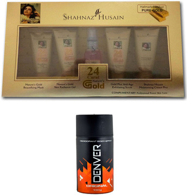 

Shahnaz Husain 24 Carat Gold Facial Kit 40 g and Danver Hamilton Deo (Set of 2)(Set of 2)
