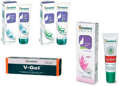 

Himalaya Nipple Care Butter, Anti Rash Cream, V-Gel, Intimate Wash, Lip Balm(Set of 5)