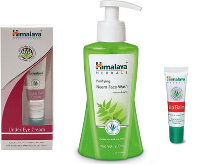 

Himalaya under eye cream, purifying neem face wash , lip balm(Set of 3)