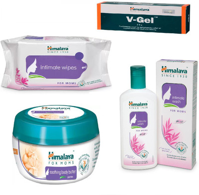 

Himalaya V-Gel, Intimate Wipes, Soothing Body Butter Jasmine, Intimate Wash(Set of 4)