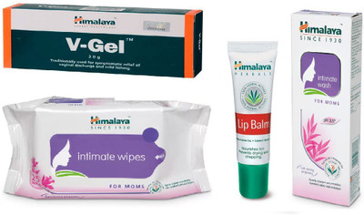 

Himalaya V-Gel, Intimate Wipes, Lip Balm, Intimate Wash(Set of 4)