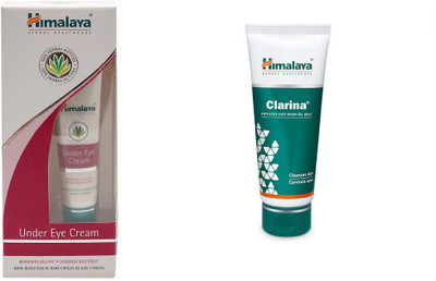 

Himalaya under eye cream, clarina anti acne face wash gel(Set of 2)