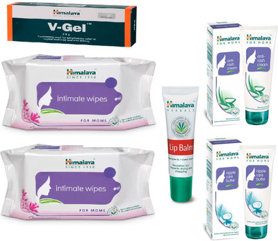 

Himalaya Intimate Wipes, V-Gel, Lip Balm, Anti Rash Cream, Nipple Care Butter(Set of 6)