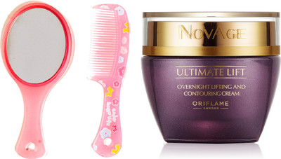 

Oriflame Sweden NovAge Ultimate Lift Overnight Lifting & Contouring Cream 50ml (31541) With Mirror Comb Set(Set of 3)