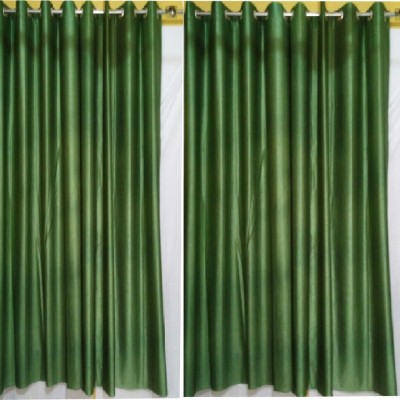 G S COLLECTIONS 275 cm (9 ft) Polyester Room Darkening Long Door Curtain (Pack Of 4)(Solid, Green)