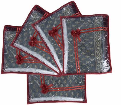 

Indi Bargain Satin Designer 2 inch Saree Cover Set of 5(Maroon)