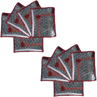 

Indi Bargain Satin 2 inch designer maroon saree cover Set of 10(Maroon)