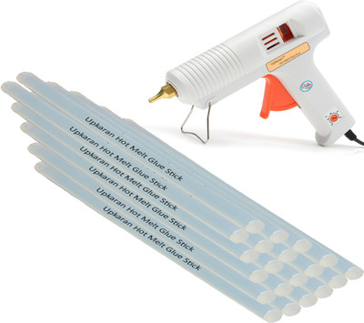 

Upkaran Electronic Leak Proof Professional Precision Copper Nozzle Compact Hot Glue Gun kit 150 Watt with 20 Glue Sticks(8inch/20cm) For High-Tech Quick Repairs, Hobby Kit, Craft Work Adjustable Temperature Corded Glue Gun(11 mm)