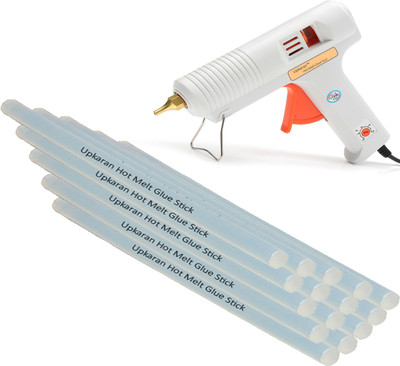 

Upkaran Electronic Leak Proof Professional Precision Copper Nozzle Compact Hot Glue Gun kit 150 Watt with 15 Glue Sticks(8inch/20cm) For High-Tech Quick Repairs, Hobby Kit, Craft Work Adjustable Temperature Corded Glue Gun(11 mm)