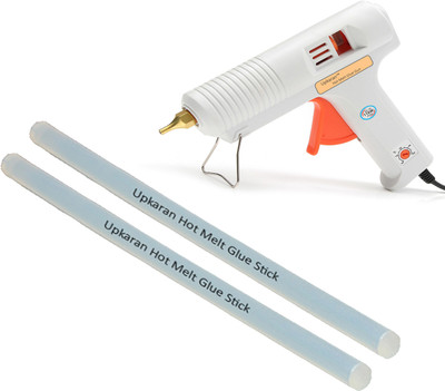 

Upkaran Electronic Leak Proof Professional Precision Copper Nozzle Compact Hot Glue Gun kit 150 Watt with 2 Glue Sticks(8inch/20cm) For High-Tech Quick Repairs, Hobby Kit, Craft Work Adjustable Temperature Corded Glue Gun(11 mm)