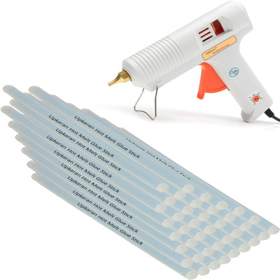 

Upkaran Electronic Leak Proof Professional Precision Copper Nozzle Compact Hot Glue Gun kit 150 Watt with 40 Glue Sticks(8inch/20cm) For High-Tech Quick Repairs, Hobby Kit, Craft Work Adjustable Temperature Corded Glue Gun(11 mm)