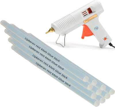 

Upkaran Electronic Leak Proof Professional Precision Copper Nozzle Compact Hot Glue Gun kit 150 Watt with 10 Glue Sticks(8inch/20cm) For High-Tech Quick Repairs, Hobby Kit, Craft Work Adjustable Temperature Corded Glue Gun(11 mm)