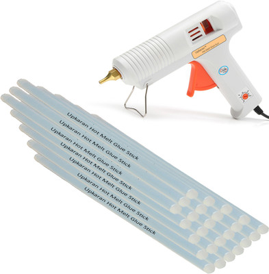 

Upkaran Electronic Leak Proof Professional Precision Copper Nozzle Compact Hot Glue Gun kit 150 Watt with 25 Glue Sticks(8inch/20cm) For High-Tech Quick Repairs, Hobby Kit, Craft Work Adjustable Temperature Corded Glue Gun(11 mm)