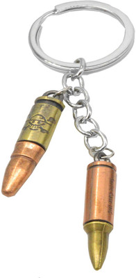 

Faynci Fashion Antique Bronze Plated Two ARMY GUN BULLET KEY CHAIN Key Chain