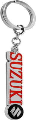 

Faynci High Quality Stainless Steel Silver Red SUZUKI Key Chain With Suzuki lobo for Maruti Suzuki Key Chain
