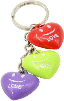 

Faynci Stunning Red, Green and Purple Hearts Love Ball Key Chain Gifting for Velentine Day Key Chain