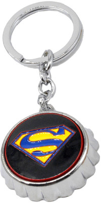 

Faynci High Quality Stainless Steel Unique Man of Steel Blue Button Key Chain