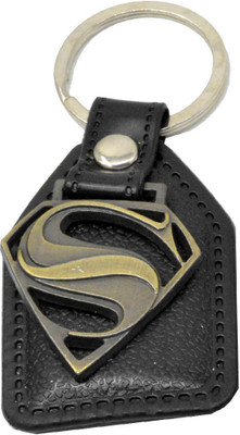 

Faynci Fashion Genuine Leather Key Chain with Superman Metal Log cool gift for loved one Key Chain