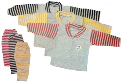 Baby Blossom Baby Boys & Baby Girls Casual Top Pyjama(multicolor)