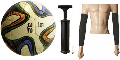 

FACTO POWER Football Tricolor with Air Pump and Pair of Elbow Support Football Kit