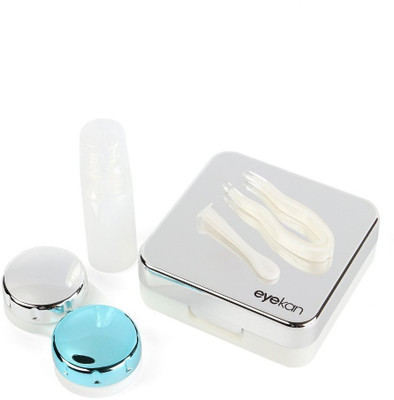 

Flixshine Eyekan Travel Contact Lens Case Box With Mirror (Silver)(40 ml)