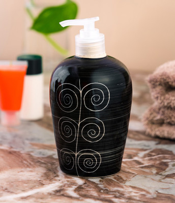 

Sforzi Ceramic liquid soap dispenser 450 ml Gel, Lotion, Conditioner, Soap, Shampoo Dispenser(Black)