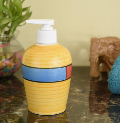 

Sforzi ceramic liquid soap dispenser 300 ml Gel, Lotion, Shampoo, Soap Dispenser(Orange)