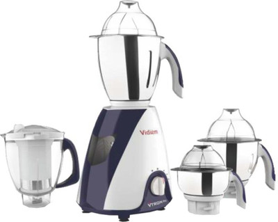 

Vidiem Vtron Pro 900 W Mixer Grinder(White, Deep Blue, 4 Jars), Deep blue;white