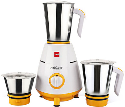 

Cello Grind N Mix 800 500 W Mixer Grinder(White, Yellow, 3 Jars)