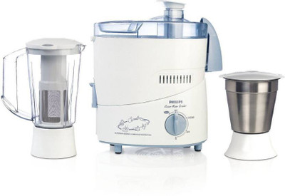 Bajaj Philips HL1631 1 Juicer Mixer Grinder(White with blue accents, 2 Jars) available at flipkart for Rs.3600