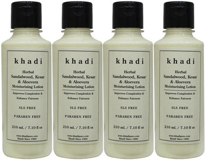 

Khadi Herbal Sandalwood, Kesar & Aloevera Moisturising Lotion SLS-Paraben Free(840 ml)