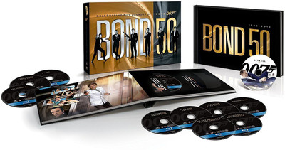

007: Bond 50th Anniversary Edition - 23 Movies Collection - Dr. No + From Russia with Love + Goldfinger + Thunderball + You Only Live Twice + On Her ... Quantum of Solace + Skyfall (23-Disc Box Set)(Blu-ray English)