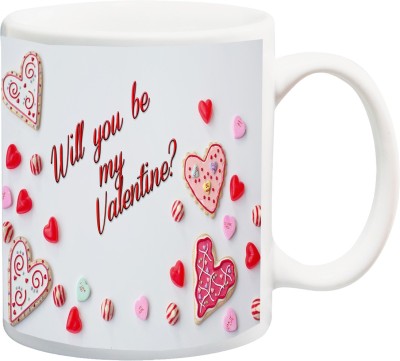 ME&YOU Gift for Couple Husband Wife Boyfriend Girlfriend Lover On Valentine's Day; Will Be My Valentine (IZ18JPMU-168) Printed Ceramic Coffee Mug(325 ml)