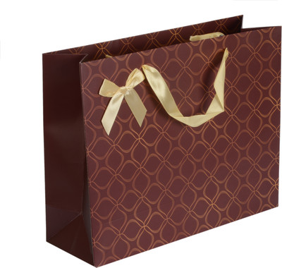 

Enwraps Printed Party Bag(Brown, Pack of 12)