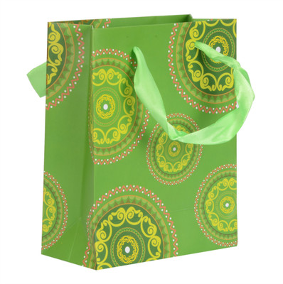

Enwraps Printed Party Bag(Green, Pack of 12)