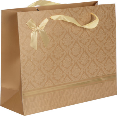 

Enwraps Printed Party Bag(Gold, Pack of 12)